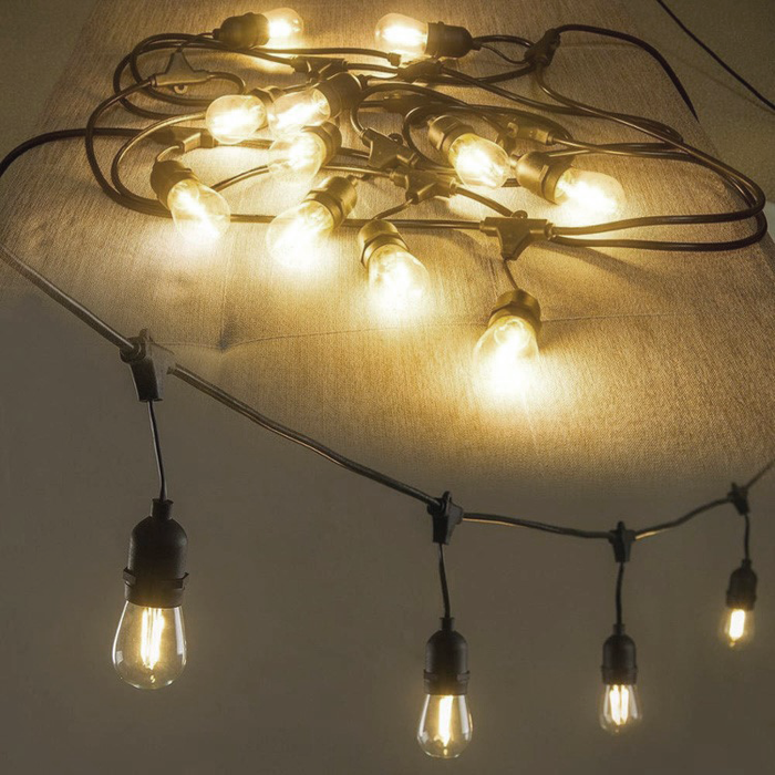 Amlux Lichtsnoer 15 meter met 24 LED lampen  - 2700K