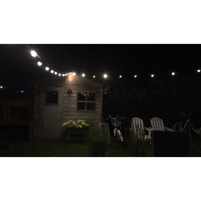 Amlux prikkabel set 100 meter met 200 warm  witte LED lampen - transparante kap