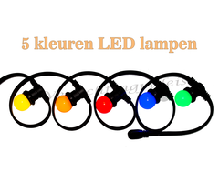 Amlux prikkabel - 100 meter met 200 LED lampen  (5 kleuren)