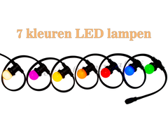 Amlux prikkabel - 100 meter met 200 LED lampen  (7 kleuren)