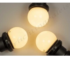 Amlux Koppelbare prikkabel set 10 meter met 20 warm  witte LED lampen - melkwitte bol