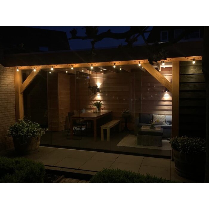 Amlux Koppelbare prikkabel set 15 meter 30 Lampen met transparante kap