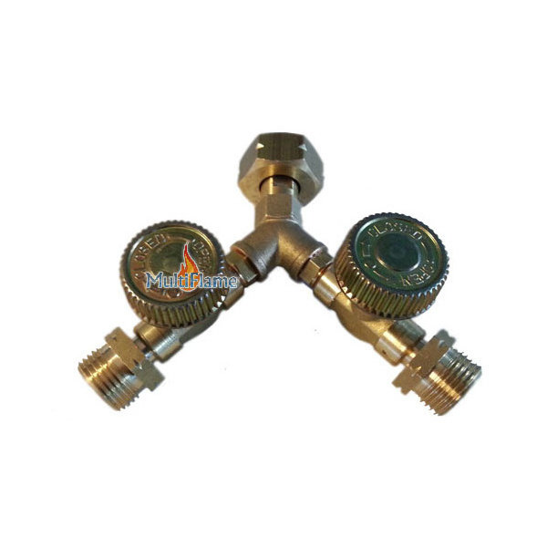 Y-splitter shell voor 2 drukregelaars op 1 gasfles