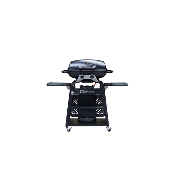 Sahara Storm Gasbarbecue – 2 branders – Gietijzer & aluminium – Met grillrooster, vetopvang en wielen – Compact & krachtig – Zwart/Zilver
