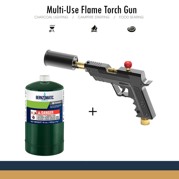 propatech Pyro Grill Gun - Heetstoker voor BBQ of kampvuur - compleet met 1 gasfles en statief