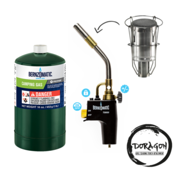 Bernzomatic Bernzomatic TS8000 Premium brandervoorstuk met piëzo en “Ultra Swirl” vlam – regelbare soldeerbrander – geschikt voor sous-vide