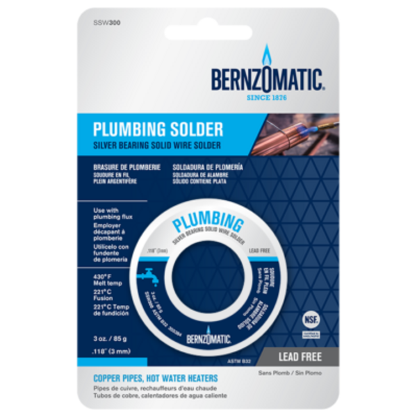 Bernzomatic Bernzomatic soldeerdraad voor “Sanitaire” toepassingen – 3 mm – Zilver dragend – SSW300