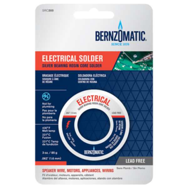 Bernzomatic Bernzomatic soldeerdraad voor Elektrische toepassingen – 1,6 mm – Zilver dragend – SRC300