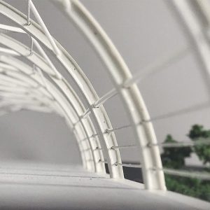 A fine arch in an architect's model, made with a laser cutter