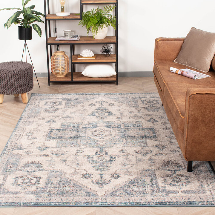 Teppich Vintage - Inspire Creme Blau 215