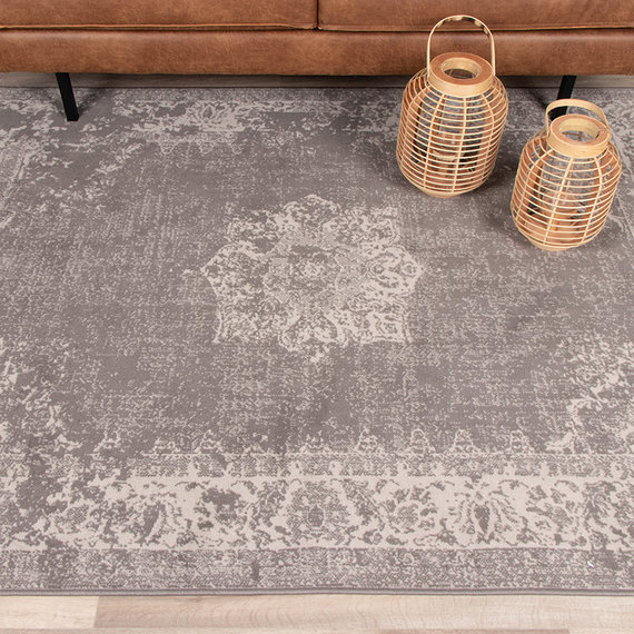 FRAAI | Home & Living Teppich Vintage - Miracle Dunkelgrau Braun