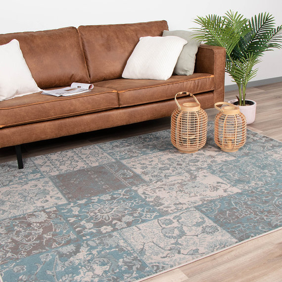 FRAAI | Home & Living Teppich Patchwork - Miracle Grau Blau
