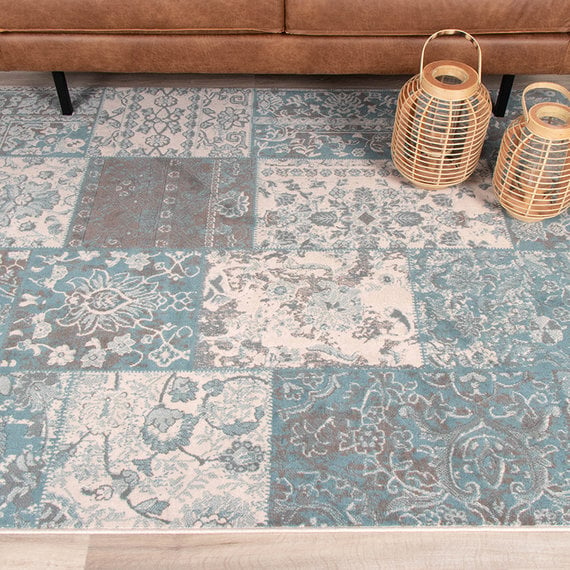FRAAI | Home & Living Teppich Patchwork - Miracle Grau Blau
