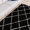 Teppich Hochflor - Grand Lines Schwarz Creme - thumbnail 1