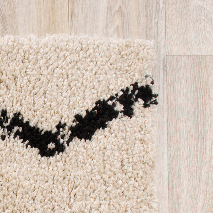 Teppich Hochflor - Grand Moves Creme Schwarz