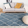 Teppich Hochflor - Grand Lines Blau Creme - thumbnail