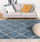 FRAAI | Home & Living Teppich Hochflor - Grand Lines Blau Creme