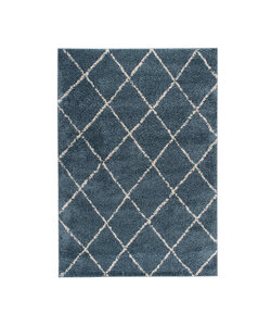 Teppich Hochflor - Grand Lines Blau Creme