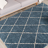 Teppich Hochflor - Grand Lines Blau Creme - thumbnail 3