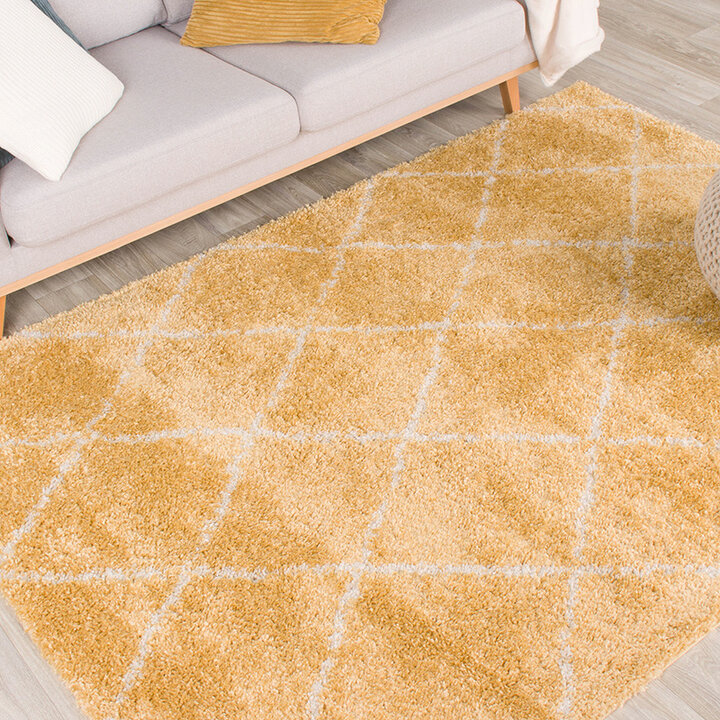 Teppich Hochflor - Grand Lines Gelb Creme