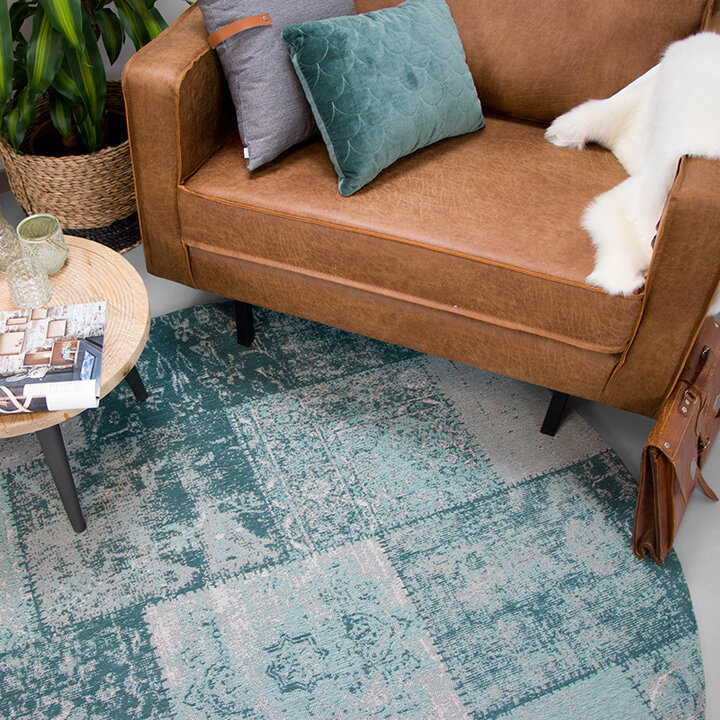 Teppich Patchwork Rund - Dreams Mint Türkis