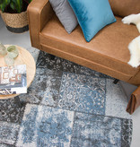 FRAAI | Home & Living Teppich Patchwork Rund - Dreams Grau Blau
