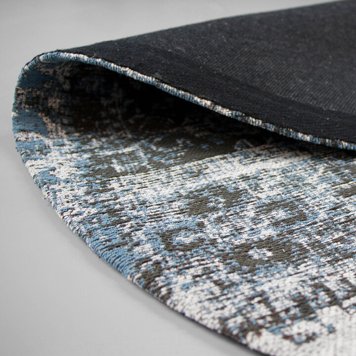 Teppich Patchwork Rund - Dreams Grau Blau