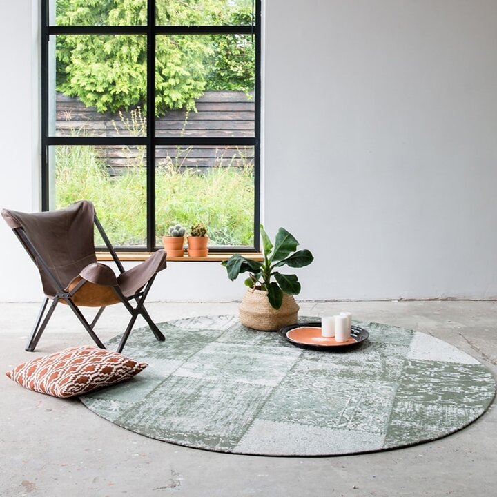 Teppich Patchwork Rund - Dreams Grün