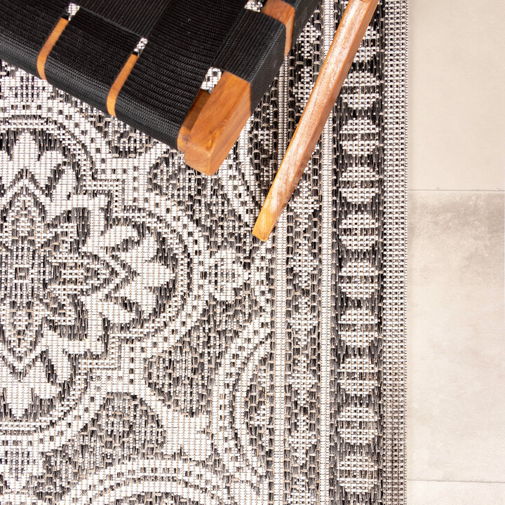 In- & Outdoor Teppich Quadrat - Summer Oriental Grau