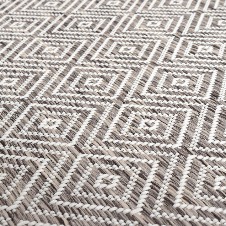 In- & Outdoor Teppich Quadrat - Summer Tile Hellgrau