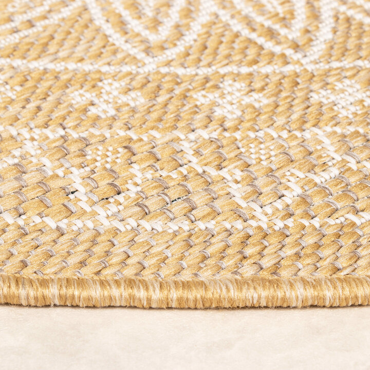In- & Outdoor Teppich Rund - Summer Azteca Gelb