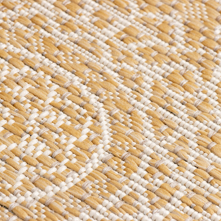 In- & Outdoor Teppich Rund - Summer Azteca Gelb