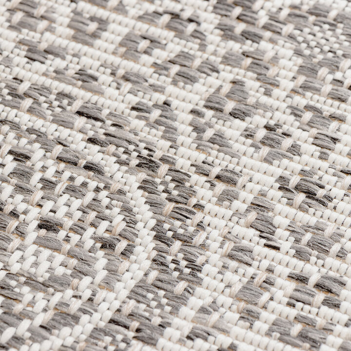 In- & Outdoor Teppich Rund - Summer Azteca Hellgrau