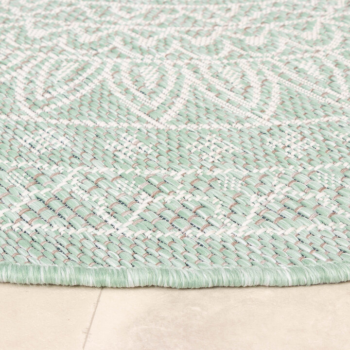 In- & Outdoor Teppich Rund - Summer Azteca Mint