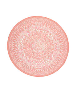 In- & Outdoor Teppich Rund - Summer Azteca Rosa