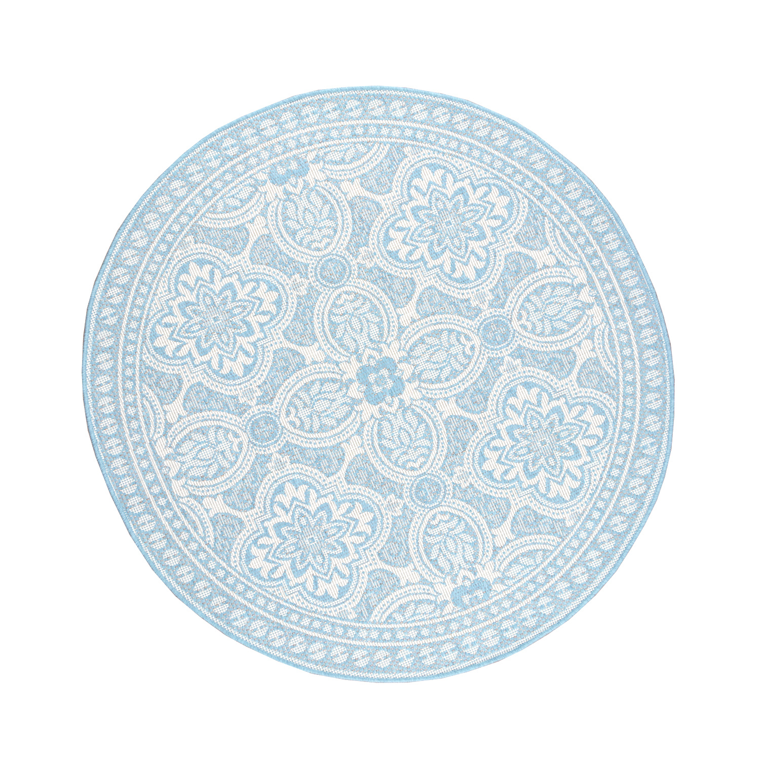In- & Outdoor Teppich Rund - Summer Oriental Hellblau - sfeer