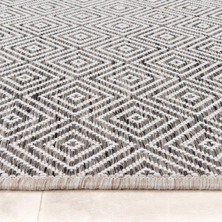 In- & Outdoor Teppich - Summer Tile Grau