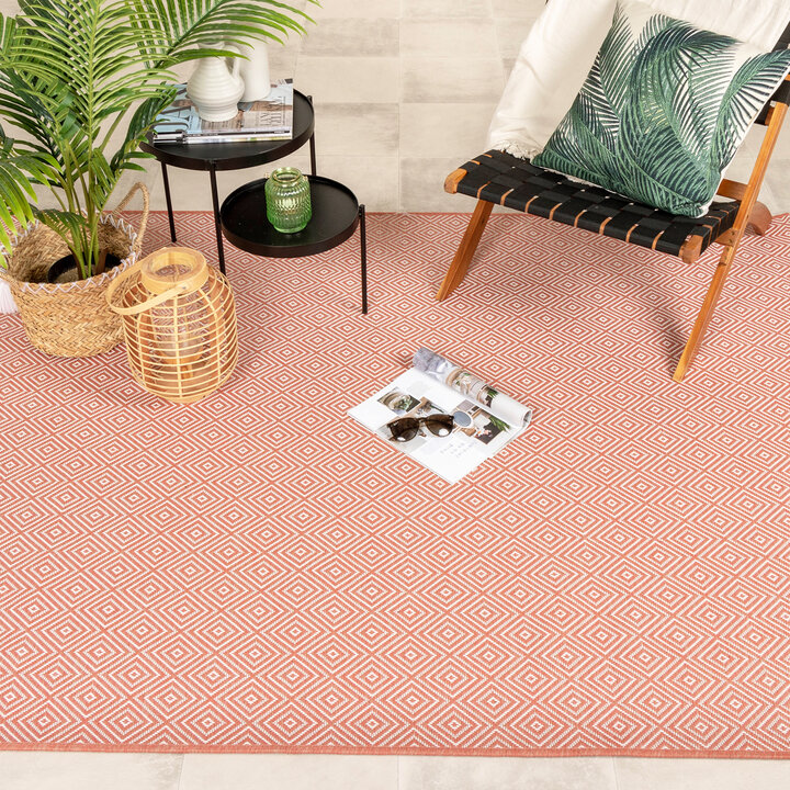 In- & Outdoor Teppich - Summer Tile Rosa