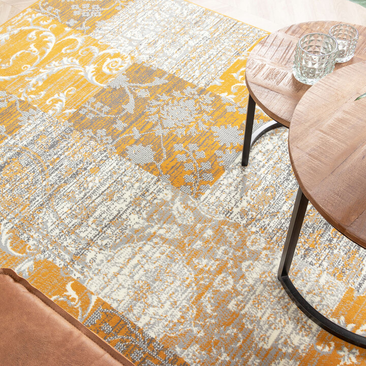Teppich Patchwork - Famous Ocker