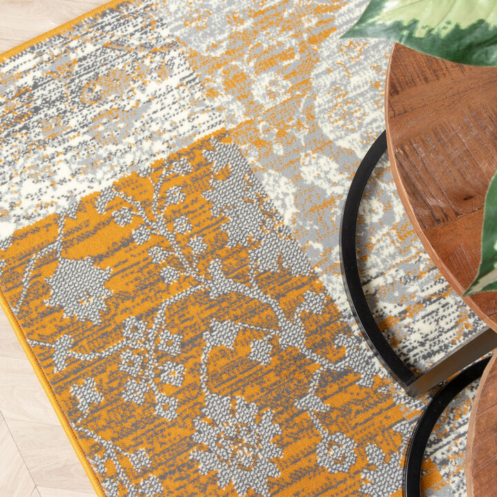 Teppich Patchwork - Famous Ocker