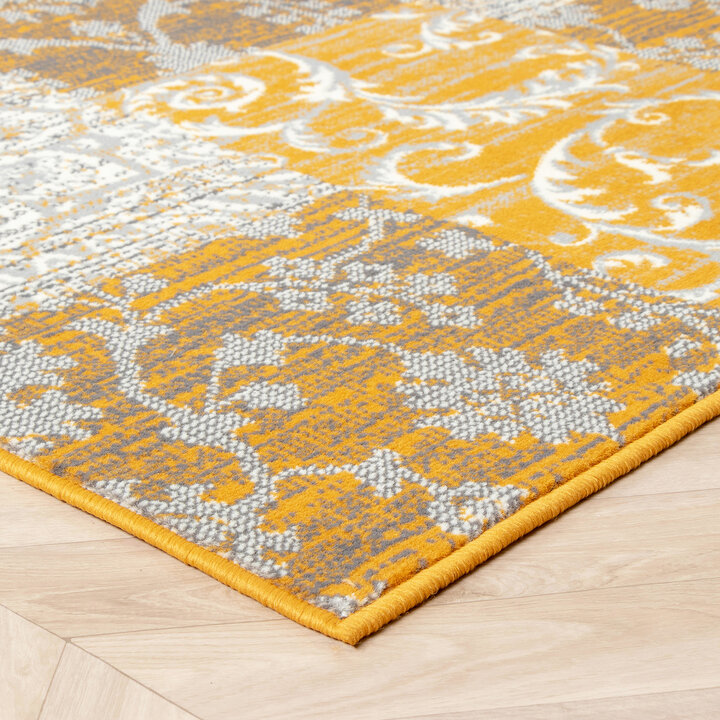 Teppich Patchwork - Famous Ocker