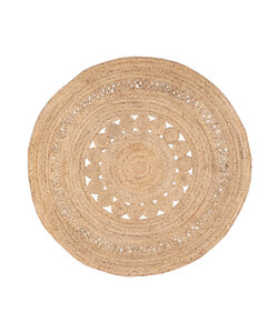 Jute Teppich Rund - Fair Rotan Natur