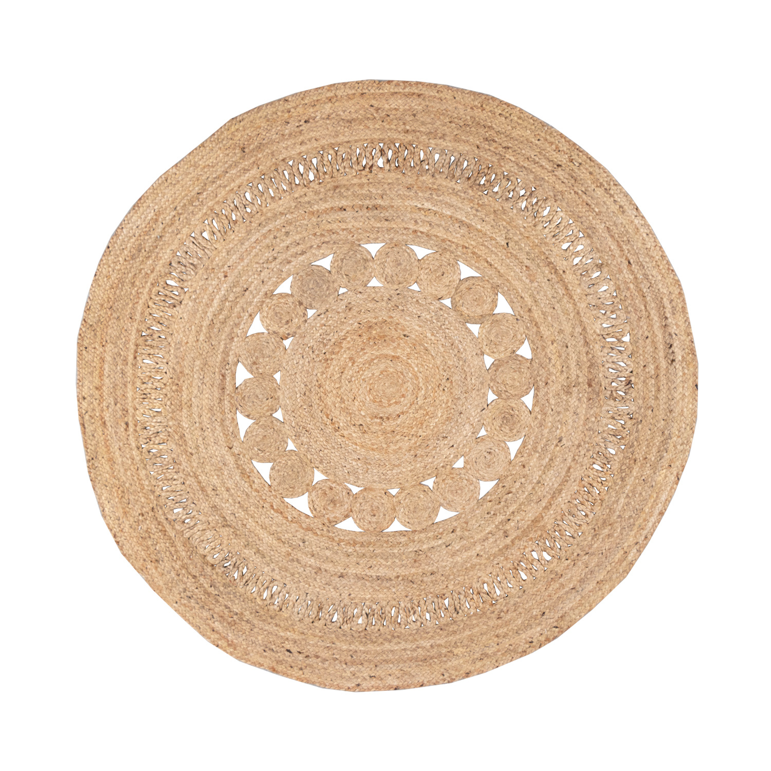 Jute Teppich Rund - Fair Rotan Natur - sfeer