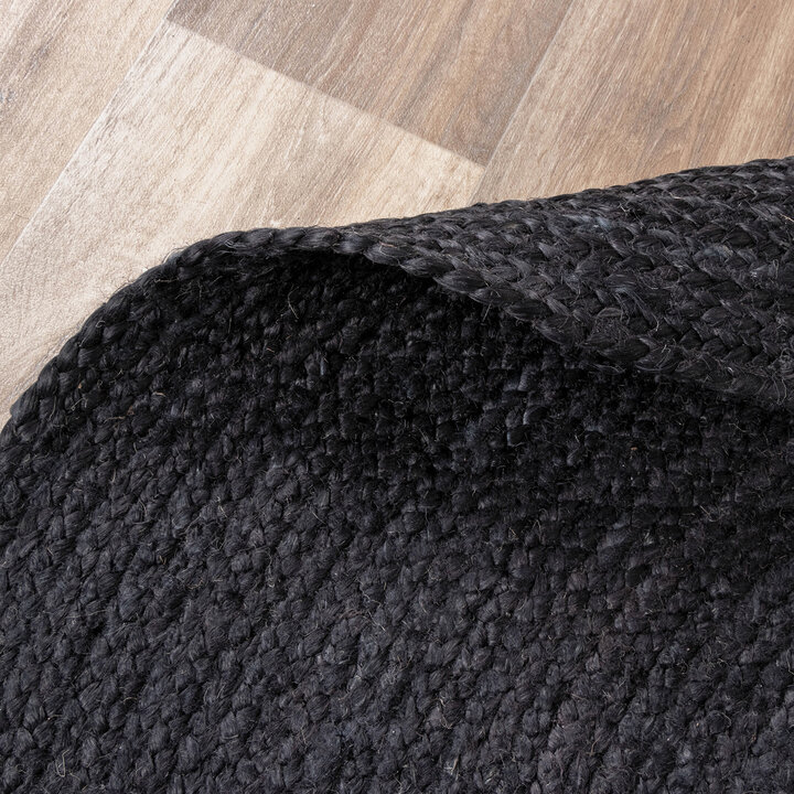 Jute Teppich Rund - Fair Schwarz