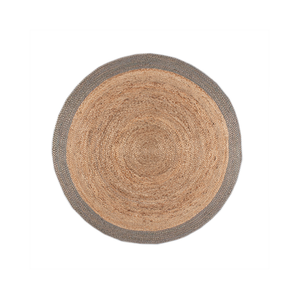 Jute Teppich Rund - Fair Natur Grau - sfeer