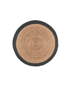 Jute Teppich Rund - Fair Natur Schwarz
