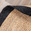 Jute Teppich Rund - Fair Natur Schwarz - thumbnail 5