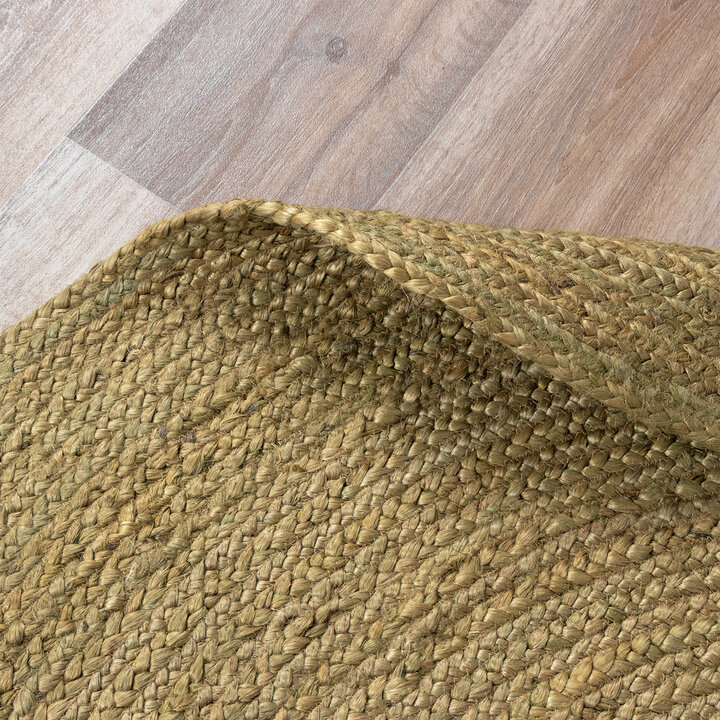 Jute Teppich Rund - Fair Grün