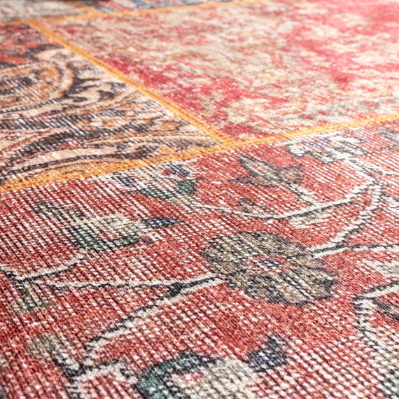 FRAAI | Home & Living Teppich Patchwork Rund - Moods Rot No.16