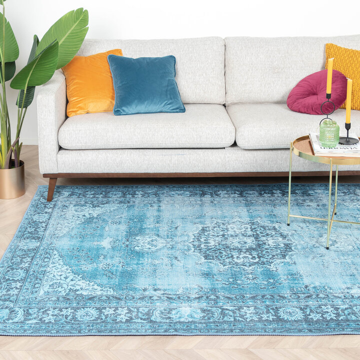 Teppich Vintage - Estate Medaillon Hellblau